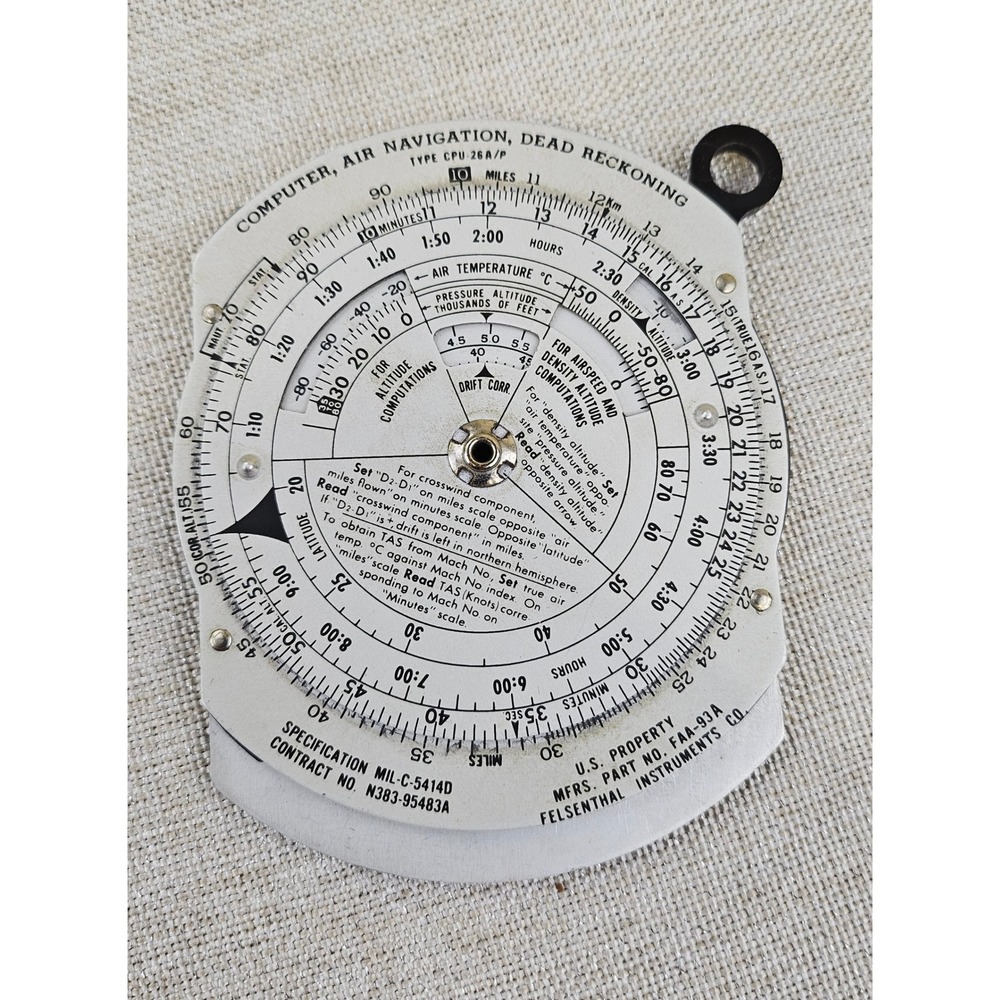Vintage Flight Computer Plotter Protractor Navigation Pilot Aviation Tools Set - Picture 6 of 10